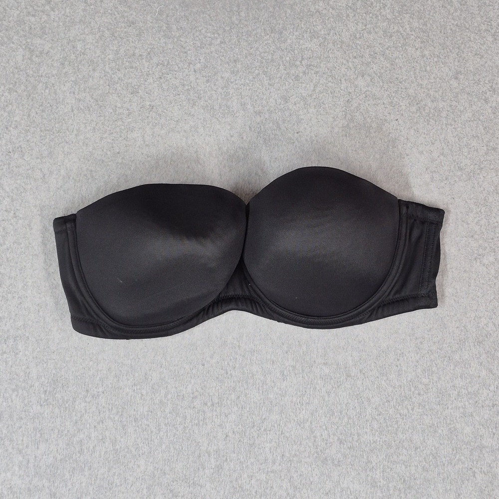 Cacique Women Bra 44B Black T Shirt Underwired READ